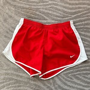 Nike Youth Athletic Shorts in Red and White